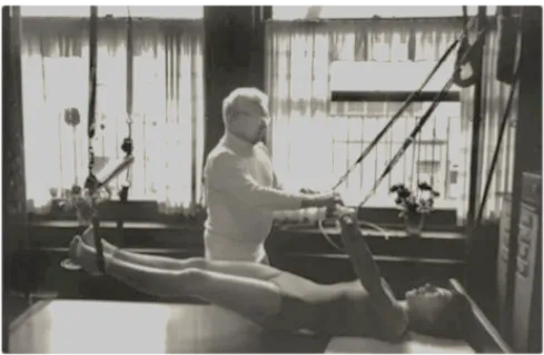 Joseph Pilates with the Cadillac